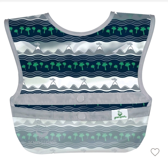 Green Sprout Snap & Go Wipe Off Bibs Blue Dinosaurs 9-18M - 3pk - Picture 6 of 10